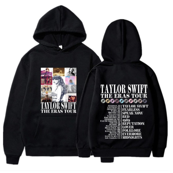 Julklapp 2023 Taylor Swift Fans Hoodie Höst och Vinter Sweatshirt herr och dam Juljacka black S