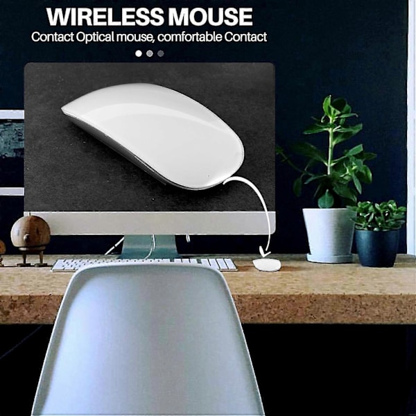 Bluetooth Trådløs Mus Stille Oppladbar Datamus Slank Ergonomisk PC Mus For