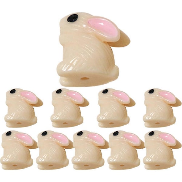 10 stk. Kanin Vedhæng Charms Resin Bunny Håndværk Løse Perler DIY Dyre Halskæde Vedhæng