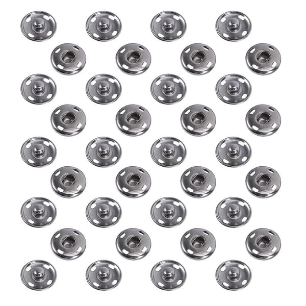 50 Sæt Sy På Trykknapper Metal Trykknapper Lukninger Trykknapper 2 Dele Messing Trykknapper Runde DIY Håndværkstilbehør (17mm-Sort)