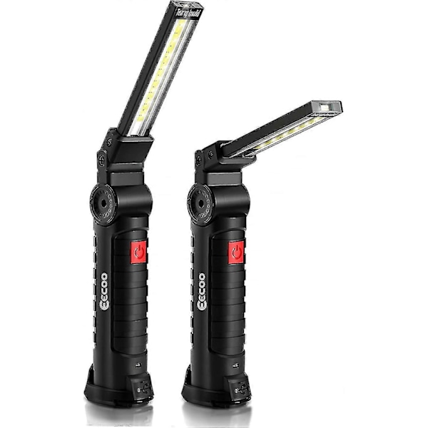 2 stk. COB Arbejdslampe LED Lommelygte 800lm Ultra Lys, USB Genopladelig