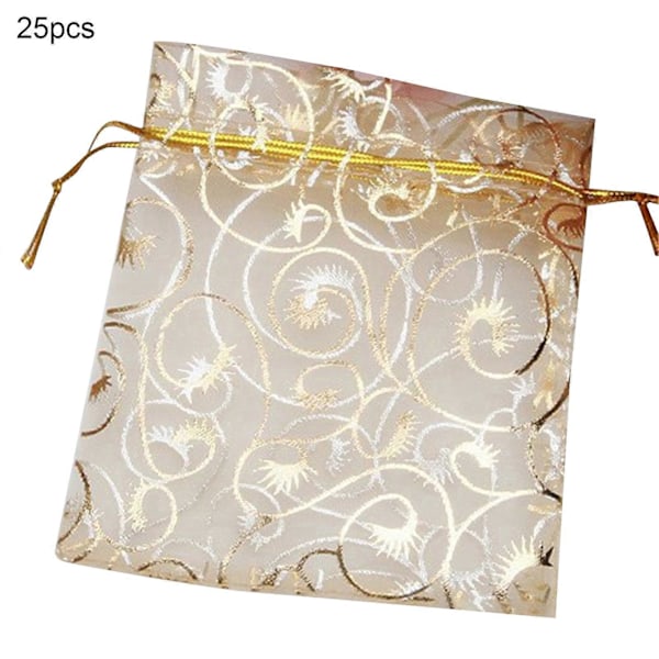 25 kpl Kiristysnyörillisiä lahjapusseja Mini Hieno Organza Korulahjapussi Häihin