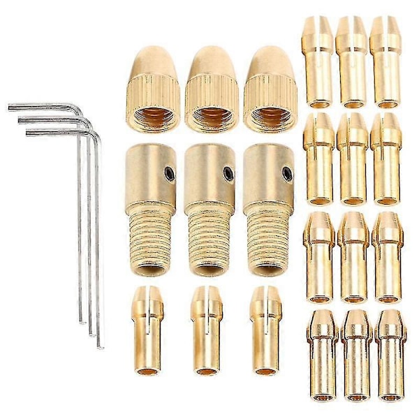 3 Set 0.5-3mm Mässingsborrchuck Liten Elektrisk Borr Bits Hylsa Passar För Verktyg 3 Storlekar -2.0mm 2.35mm
