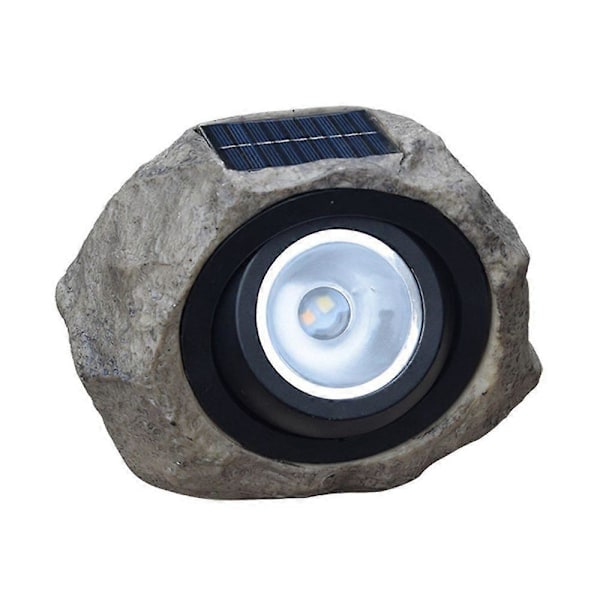 Solcellelamper utendørs i stein-form, LED vanntett solcelle spotlight med justerbar lysvinkel, 2 lysmoduser, dekorative steinlamper for sti og gangvei