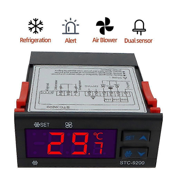 STC-9200 Digital Temperaturregulator Termoregulator med Kylning Avfrostning Fläkt Alarmfunktion