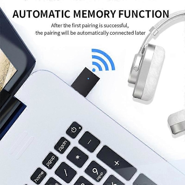 Bærbar Bluetooth-kompatibel 5.0 Audio Transmitter Receiver med Stereo Trådløs Adapter