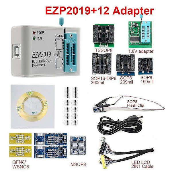 Ezp2019 Usb Spi Programmer Ezp2019 Støtter 24 25 93 Eeprom 25 Flash Bios Chip + 5 Socket