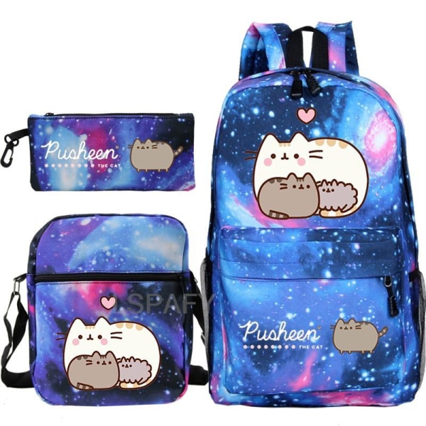 3st Kawaii Fat Cat Ryggsäck Pusheen Print skolväska style 2