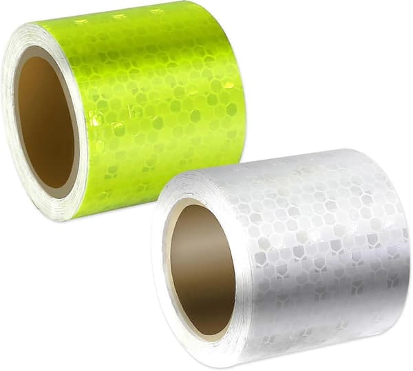 Reflextejp, 2 rullar 3m X 5cm Vattentät Hög Synlighet Reflektor Varningsdekaler För Säkerhetspåminnelse - Gul & Vit