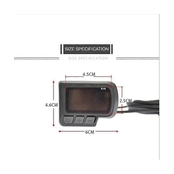 24v 36v 48v Elektrisk Cykel En06 Display Sm/vandtæt 5pin Stik LCD Skærm Til Ebike Dele