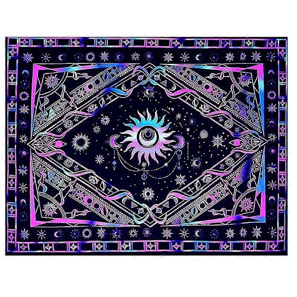 Blacklight Tapestry för Sovrum UV-Reaktiv Tapestry Trippy Tapestry Lysande i Mörkret Väggbonad