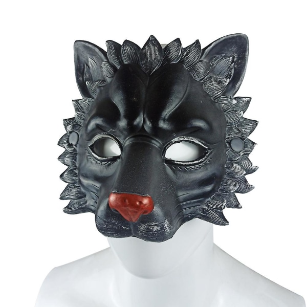 Lejonmask Halvt Ansikte Dekorativ Tillbehör Hållbar 3D För Halloween Maskerad Pu Skum Lejonmask Vuxen Kostymfest Tillbehör PUM20005-1