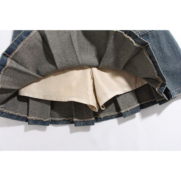 2023 Ny Amerikansk Spice Y2K Sommar Kort Denimkjol Apricot M