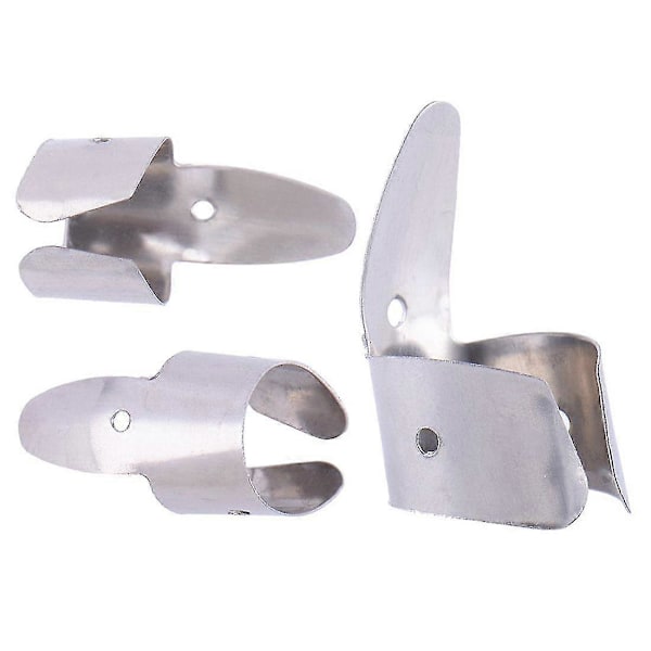 3 Metall Fingerplektrum + 1 Tumplektrum Set Gitarr Fingerplektrum För Gitarr Dobro Banjo, etc.