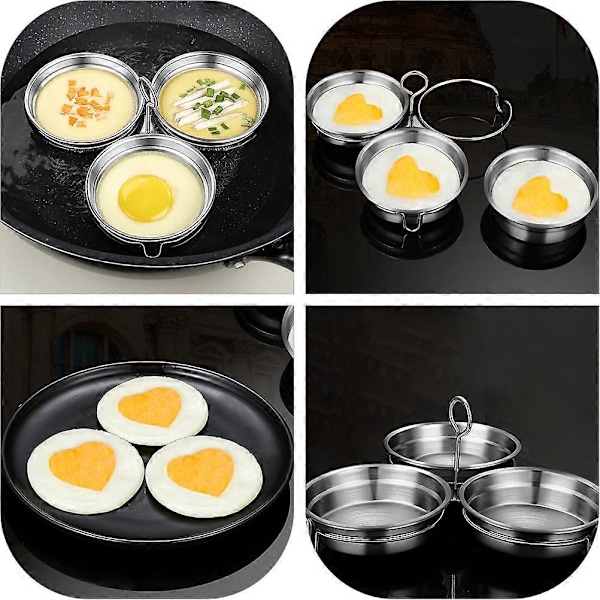 1 Set Äggkokare Nonstick Pocherade Ägg Tillverkare Rostfri Äggkokningspanna
