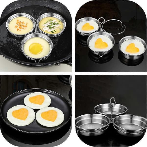 1 Sett Egg Poacher Pan Non-stick Eggkoker Rustfritt Stål Egg Poaching Panne