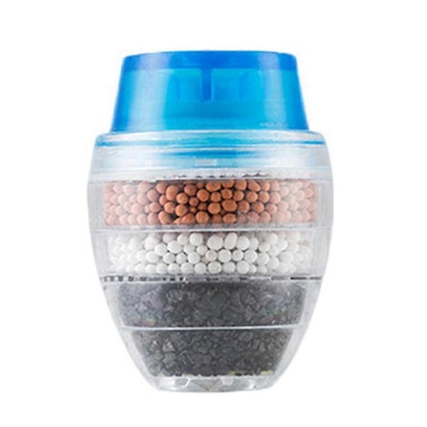 Aktiverat Kranfilter Kranmunstycksfilter Kit Kran 5 Lager Filter Renare (blå)