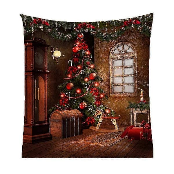 Väggbonad med jultema för rum, 3D-polyestertapeter, studentrum 04 Xmas Tree 1