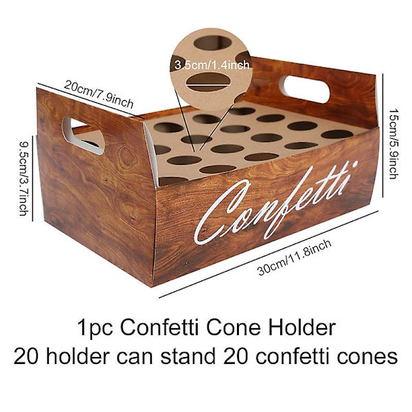 Hää Kraft Paper Tray Confetti Cone Stand Box Tray Häät Koristelu Kukka Confetti Kartiot Maalaismainen Hääpaperiteline 20 hole tray11