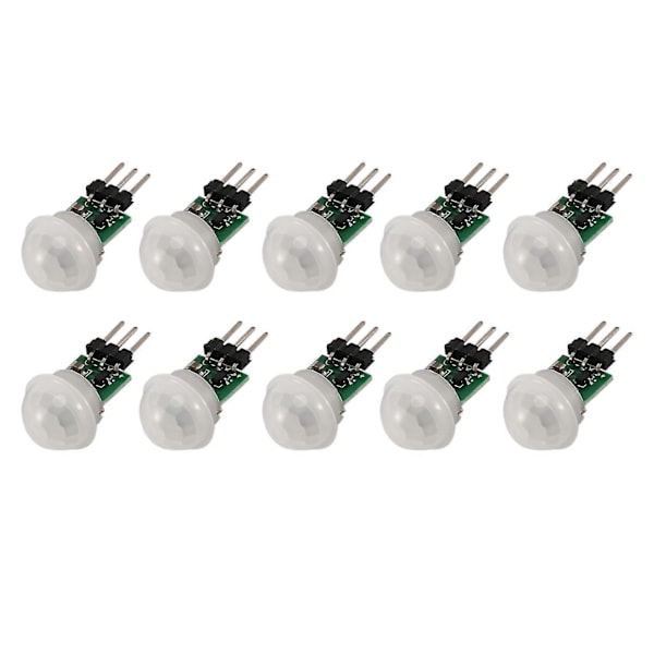 10 stk. AM312 Mini Sensormodul IR Pyroelektrisk Infd Pir Mot Sensordetektormoduler