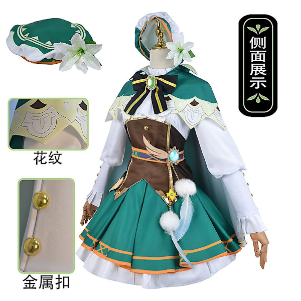 Genshin Impact Venti Cosplay-asu Anime Cosplay Halloween-asu Naiset Venti-asu Täysi Asuste L