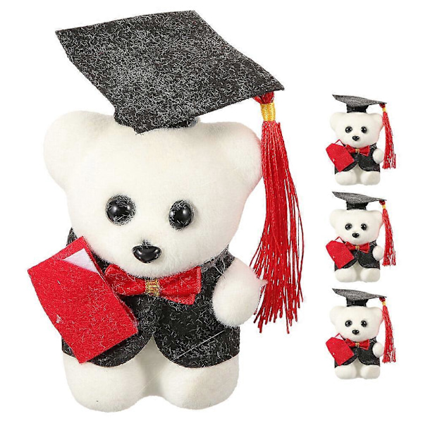 4 stk. Graduation Bamse Plyslegetøj Bedårende Tegneserie Bjørnedukke Graduation Bjørnedukke