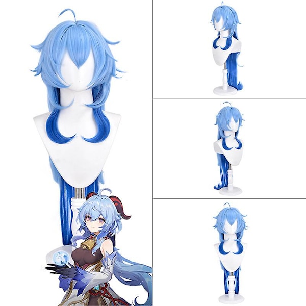 Peli Genshin Impact Ganyu Anime Cosplay Asut Halloween-asu Naisille Mekot Vestido Cosplay Feminino Puku Peruukki Vaatteet L
