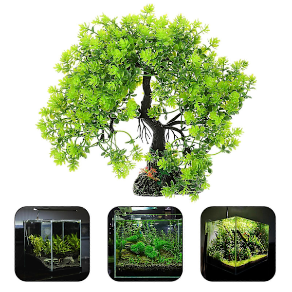 Kunstigt Træ Ornament Akvarium Plante Træ Dekor Akvarium Resin Håndværk Landskab Træ Ornament (Grøn)