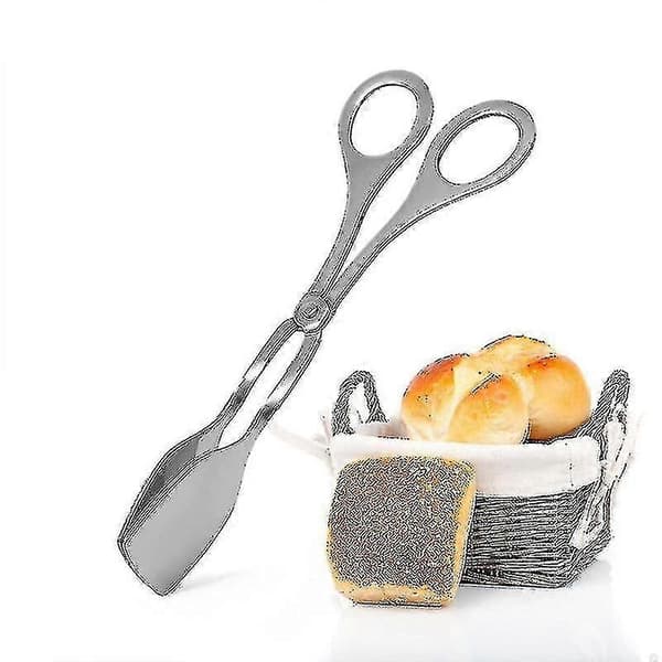 Köksångar Grilltänger Bakverktänger Serveringstänger Multifunktionella Tänger Saxformade Matlagningstänger (2 st, Silver)-YUHAO