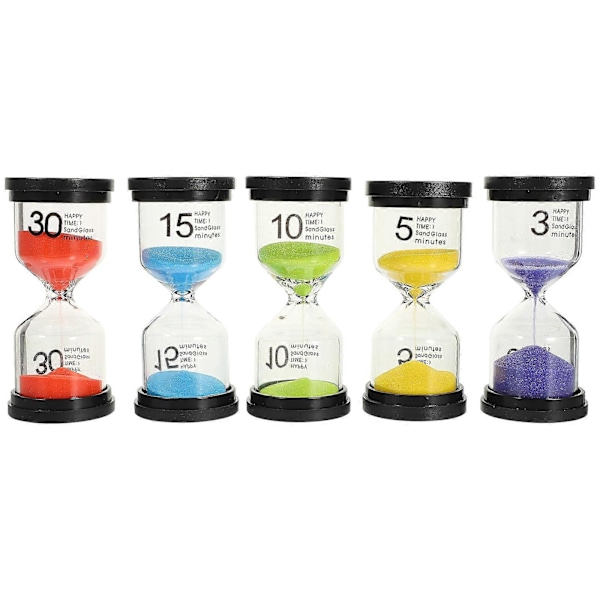 5 st Barn Timglas Timer Tandborstning Timglas Dekorativ Sand Timer Barn Födelsedagspresent