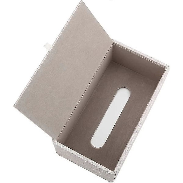 Servettbox i PU-läder, rektangulär servetthållare för hem eller kontor (pärlvit) Gåva
