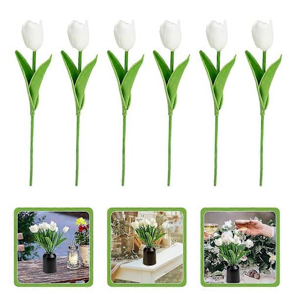 20 st Konstgjorda Tulpaner Fake Tulips Blomsterarrangemang Bröllopsbukett Material