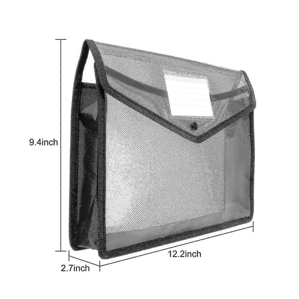 4 stk. A4 Svart Plast Dokumentmappe Vanntett Lommebokmappe