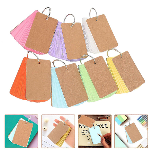 7 Set Handmålning Kort Blank Memo Kort DIY Memo Bok Lösblad Anteckningsblock