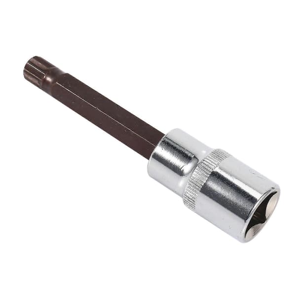 1/2-tomme Drev 10mm Triple Square Spline Bit Ekstra Lang Top, S2 Stål