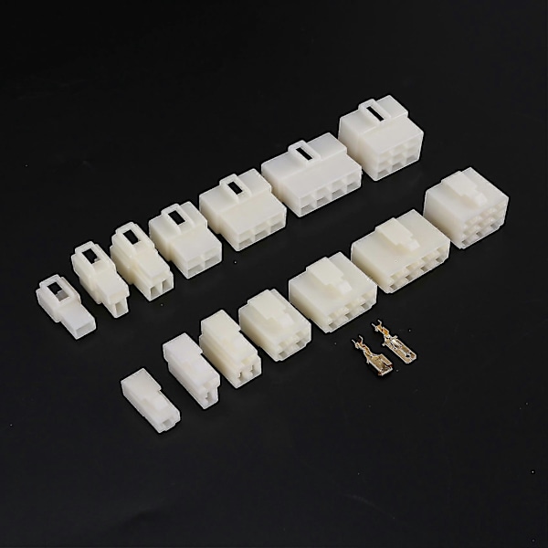 400st 6,3mm 1 2 3 4 6 8 9 Pin Elektrisk Bil Kabelkontakt Hane Hona Uttag Plugg Och Stift
