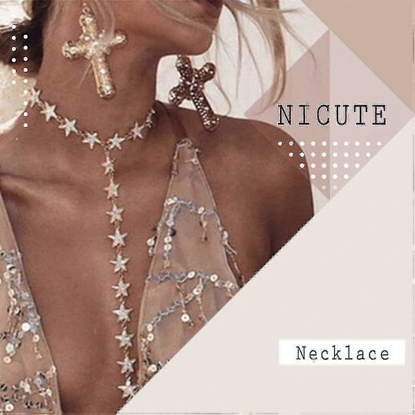 Rhinestone Lange Halskæder Kæde Krystal Stjerne Y-halskæde Sommer Strand Choker Halskæde Smykker Til Kvinder