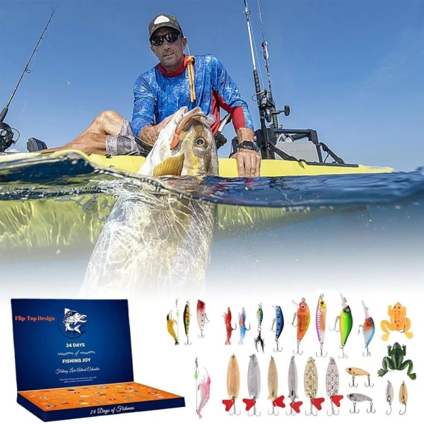 Fiske Jul Adventskalender 24 Fiskedrag Set Julklapp för Vuxen