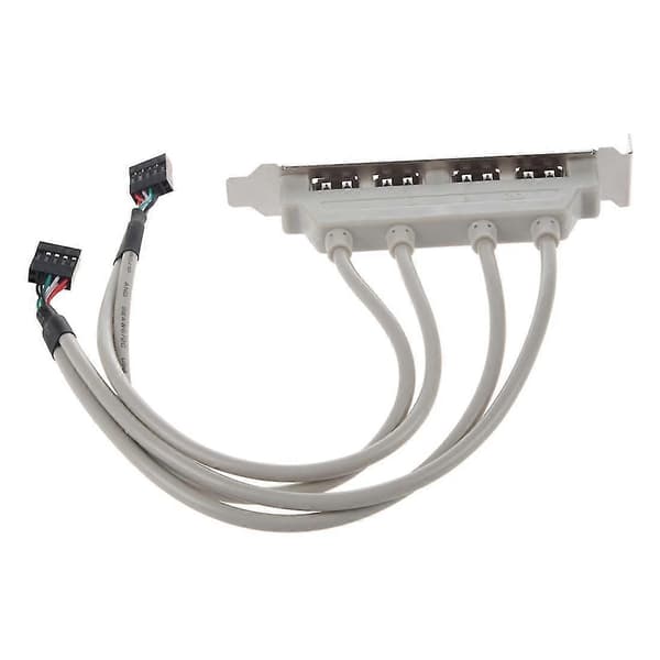 Bundkort 4 Port USB 2.0 Til 9 Pin Header Bracket Forlængerkabel