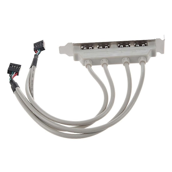 Moderkort 4 Portar Usb 2.0 Till 9-Pin Header Bracket Förlängningskabel