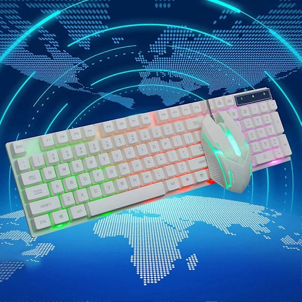 Gaming Tangentbord Mus Set Ingen Drivrutin Krävs Ergonomisk Design DPI Justerbar Laptop Dator Trådbundet Tangentbord Mus