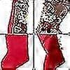 3 julestrømper, julegavepose, julemand, snemand og rensdyr