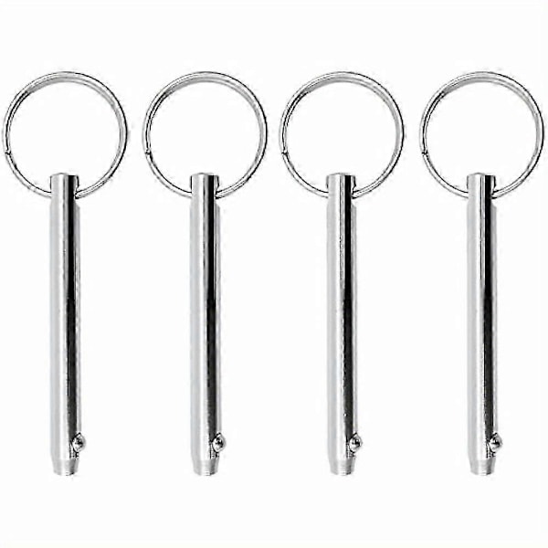 4 stk., 316 Rustfrit Stål Quick Release Pin, Diameter 5/16\"(8mm), Total Længde 3\"(76mm), Effektiv Længde 2.2\"(57mm), Bimini Top Pin, Marine Hardware