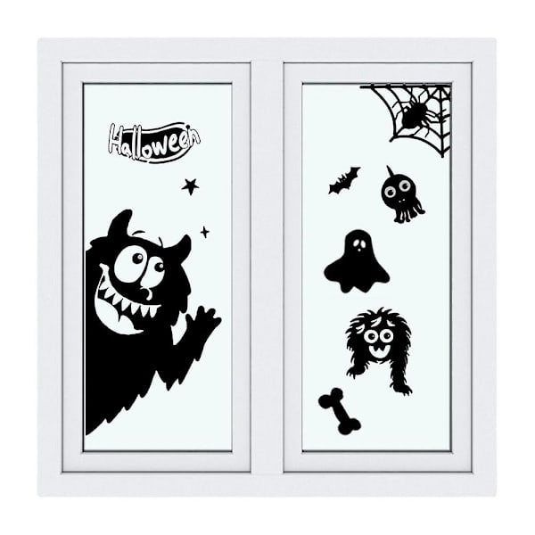 Halloween Staattiset Tarrat Hämähäkki Demonit Lepakko Kiinnitykset Kaksipuoliset Tarrat Halloween Ikkunatarrat Pelottavat Juhlakoristeet Oveen type A