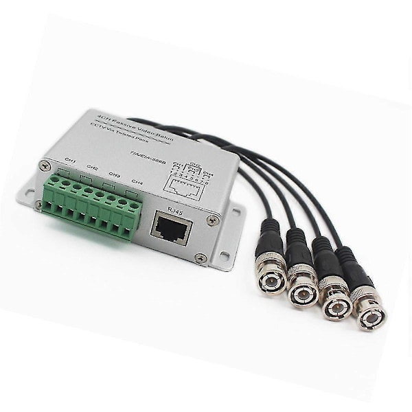 4-kanals HD CVI/TVI/AHD Passiv Transceiver 8-kanals Video Balun Adapter Sender BNC Til UTP Cat5/5e