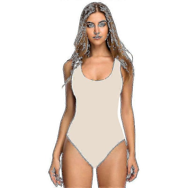 Dame 3D Bikini Badedragt med Brystpuder, Voksen Heldragt khaki M