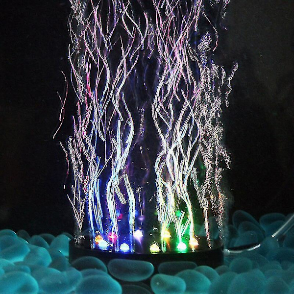 Akvarium Luftsten Boble Lys Undervands Fisketank Luftbobler Led Lys Luftpumpe Boblesten Lampe Til Dekoration 12.5cm 12LED