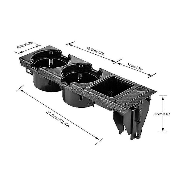 51168217953 til - 3 Serie E46 318I 320I 98-06 Kulfiber Centerkonsol Vandkopholder Mønt Sto