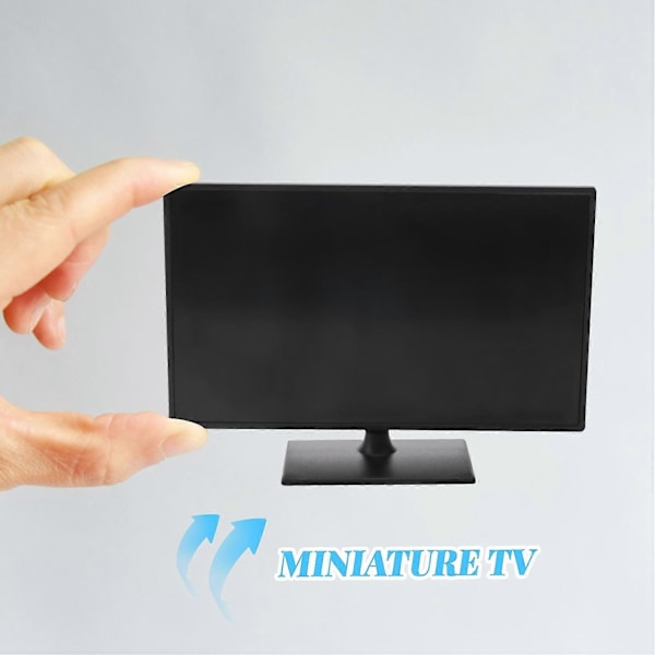 1:12 Skala Miniature Fladskærms-tv Fjernsyn Dukkehus Møbler Tilbehør (sort)