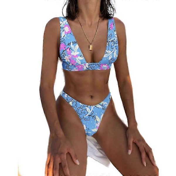 Mimigo Dame Lavtaljet Bikini Badedragt Push Up Halter Todelt Badedragt COLOR 4 L